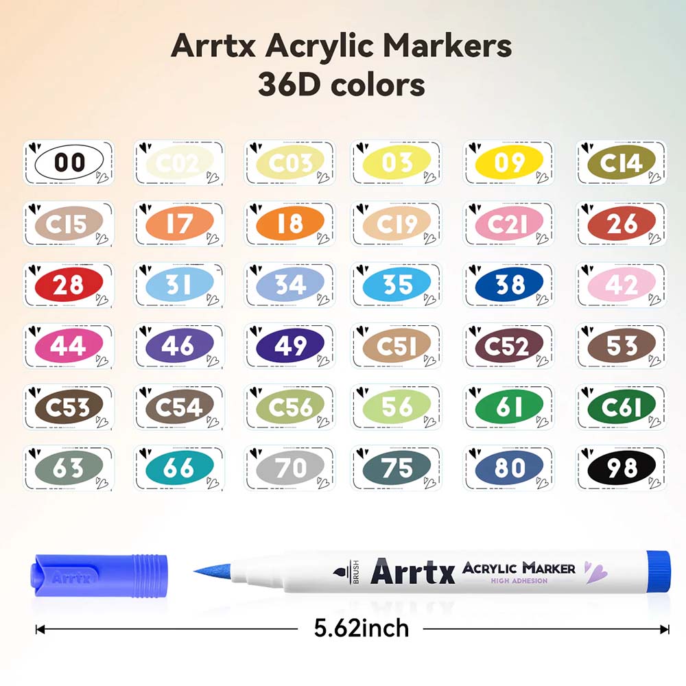 Акрилові маркери ARRTX AACM-0536D 36 кольорів (LC303670) Малювання малювання маркерами