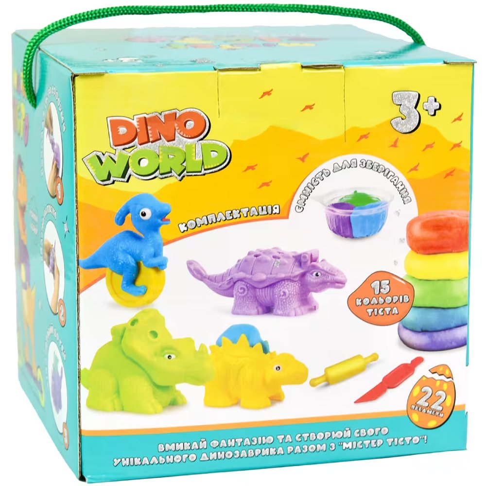 Набор для творчества STRATEG Мистер тесто Dino World на украинском языке (41012)