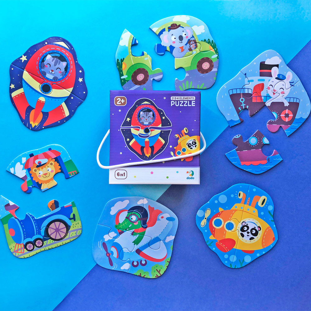 Зовнішній вигляд Пазл DoDo Транспорт 6 в 1 (300154)