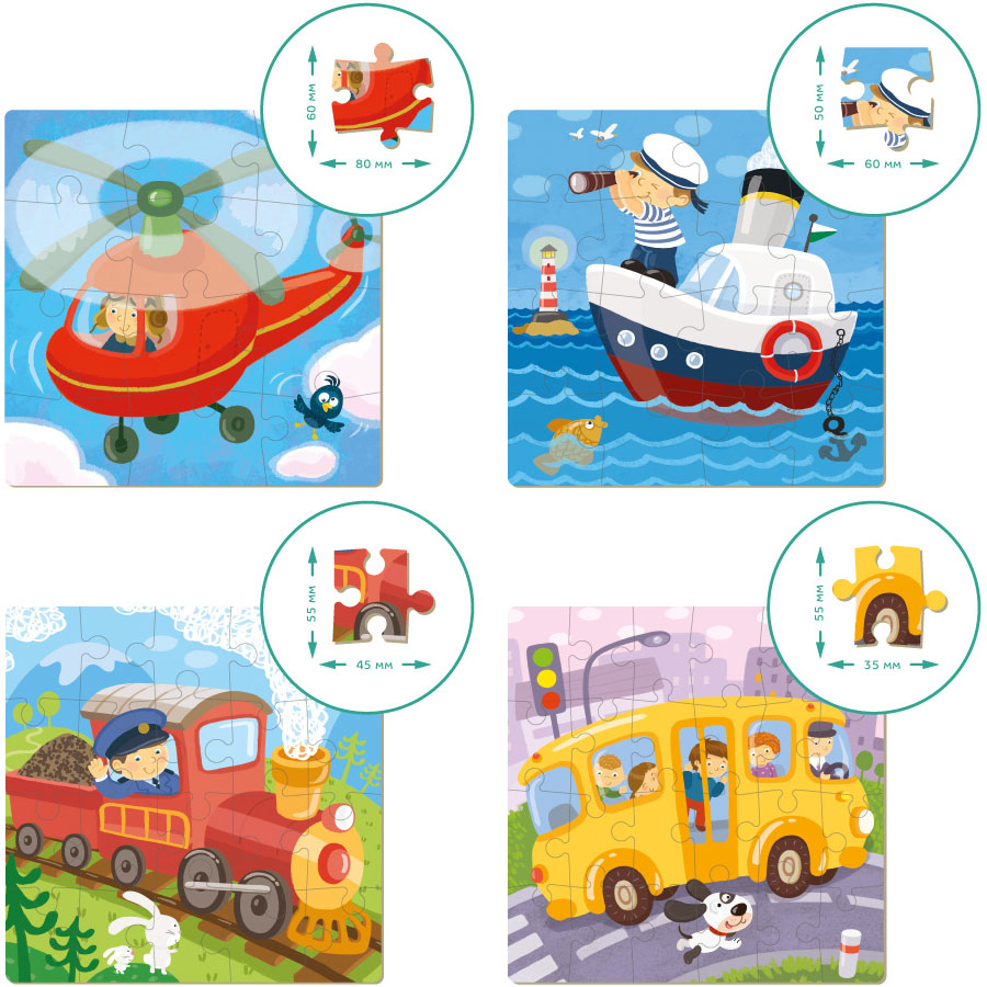 Пазл DoDo Транспорт 6 в 1 (300132) Пазл DoDo Транспорт 6 в 1 (300132) Возраст от 3 лет