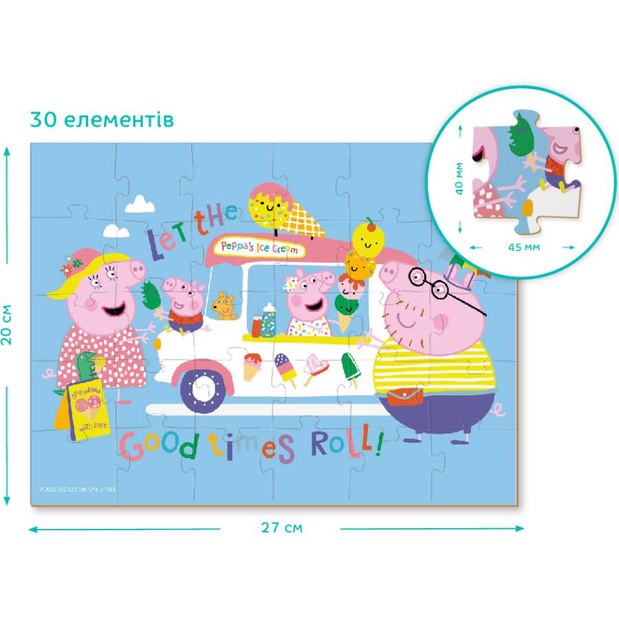 Пазл Dodo Peppa Pig Морозиво від Свинки Пеппи 30 ел (200302) Тематика пазла мультфільми