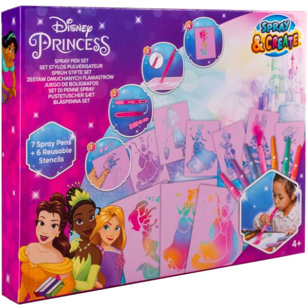 Набір спрей-ручок Disney Princess з трафаретами (DP22364)