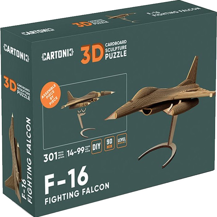 3D-пазл CARTONIC F-16 FIGHTING FALCON 301 элемент (CARTF16) Тематика пазла военная техника