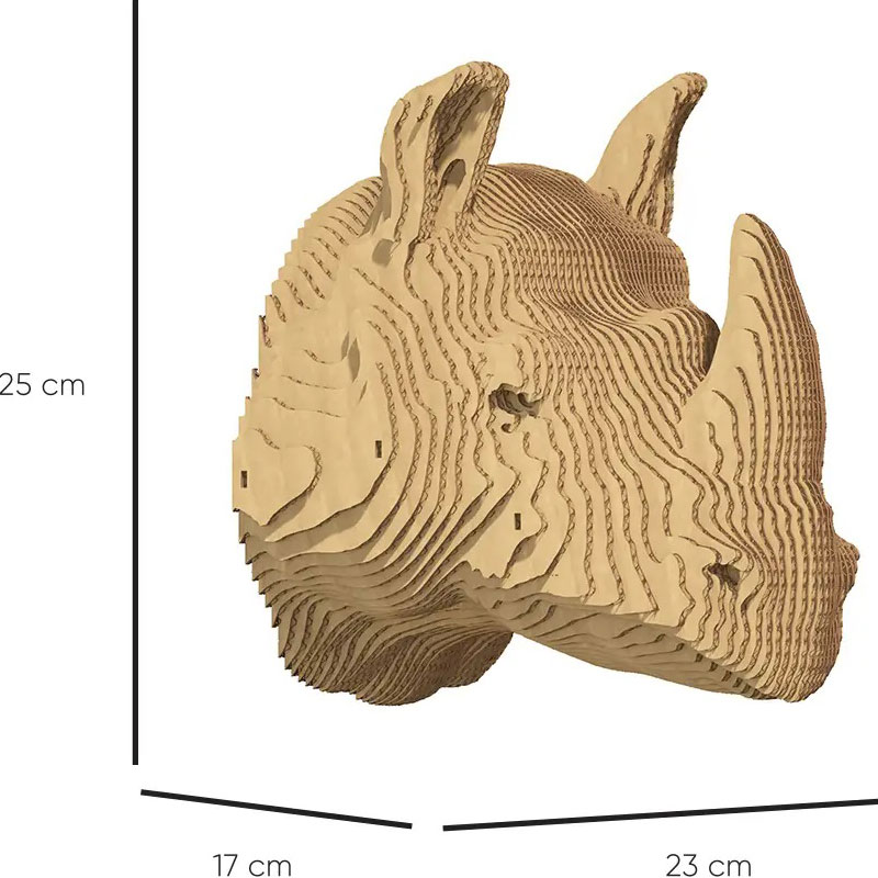 Картонний настінний 3D пазл CARTONIC Rhino (CWRHINO) Тематика пазла тварини