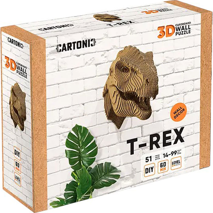 Внешний вид Картонный настенный 3D пазл CARTONIC T-REX (CWREX)