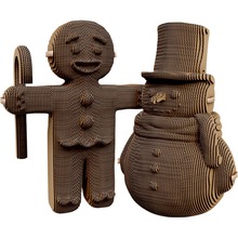 Картонний 3D пазл CARTONIC GINGERBREAD MAN AND SNOWMAN 200 ел (CARTGINGER)