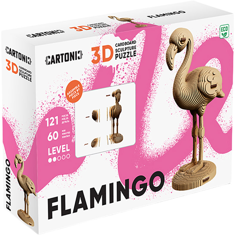 Зовнішній вигляд 3D-пазл Cartonic 3D Puzzle Flamingo (CARTFLAM)