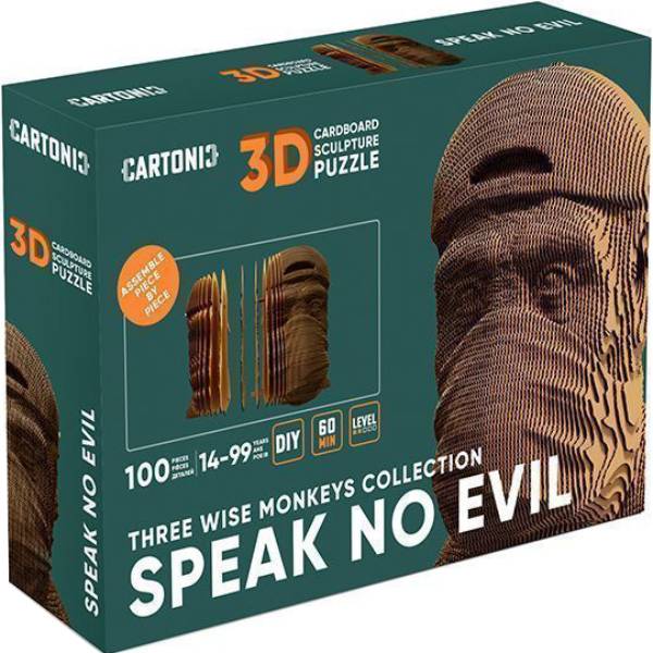 3D пазл Cartonic 3D Puzzle Three Wise Monkeys Speak No Evil 100 ел (CARTSPEAK) Пазли тривимірний