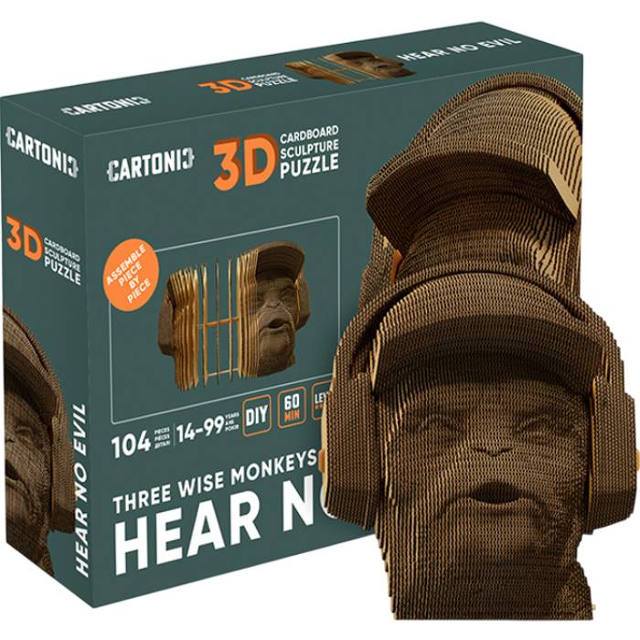 3D пазл Cartonic 3D Puzzle Three Wise Monkeys Hear No Evil 100 ел (CARTHEAR) Пазли тривимірний