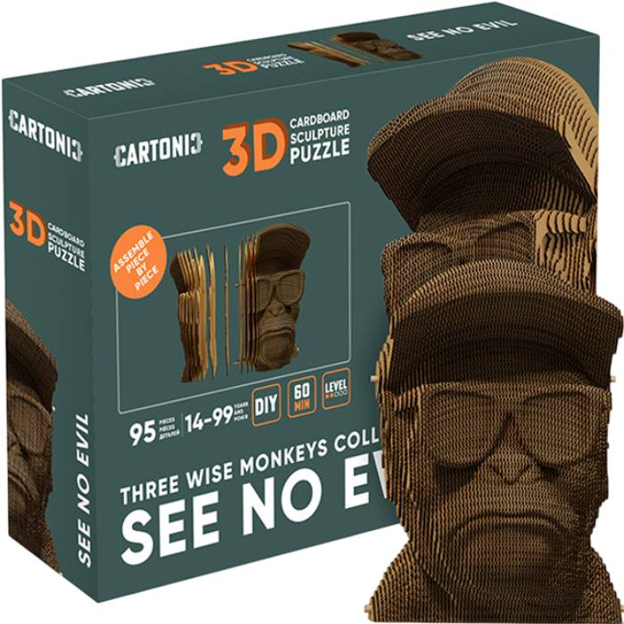 3D пазл Cartonic 3D Puzzle Three Wise Monkeys See No Evil (CARTSEE) Пазлы трехмерный