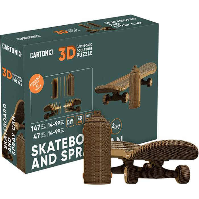 Замовити 3D пазл Cartonic 3D Puzzle Skateboard And Spray Can 194 ел (CARTSKATE)