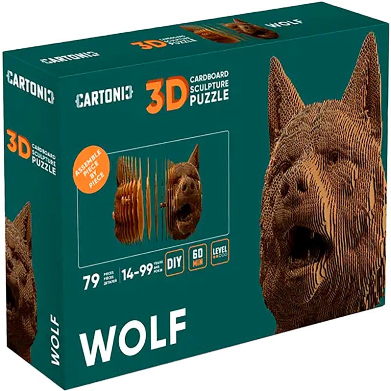 Пазл CARTONIC 3D WOLF (CARTWOLF) Тематика пазла тварини