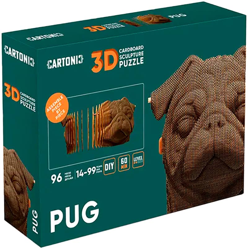 Пазл CARTONIC 3D Pug (CARTPUG) Тематика пазла животные