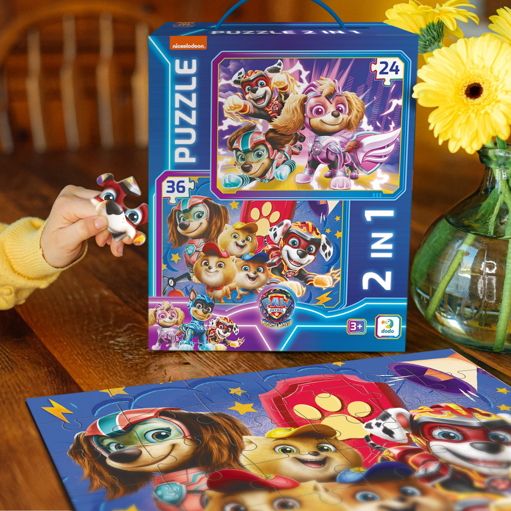 Разл DODO 2 в 1 Paw Patrol Сохраняем мир в безопасности! 36+24 эл (200573) Тематика пазла животные
