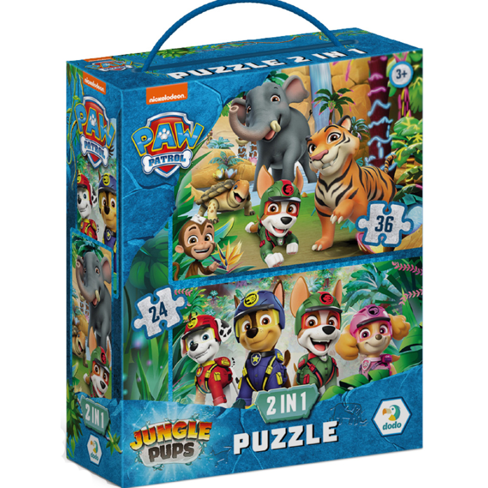 Пазл DODO 2 в 1 Paw Patrol Приключения в Джунглях 36 + 24 эл (200572) Предмет изучения зоология 
