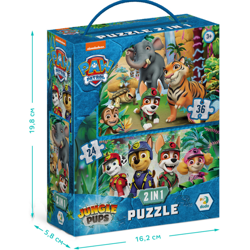Пазл DODO 2 в 1 Paw Patrol Приключения в Джунглях 36 + 24 эл (200572) Возраст от 3 лет