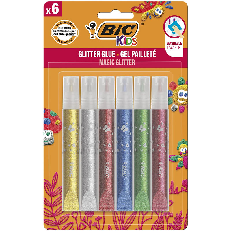 Клей-карандаш BIC Kids Glitter Glue Metallic 6 шт (893269)