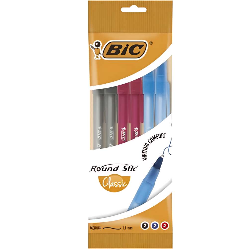 Набор ручек BIC Round Stic Ассорти 6 шт (929071)