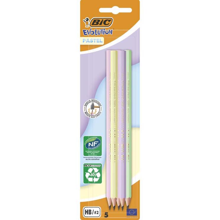 Набор карандашей BIC Evolution Pastel HB 5 шт (518980)