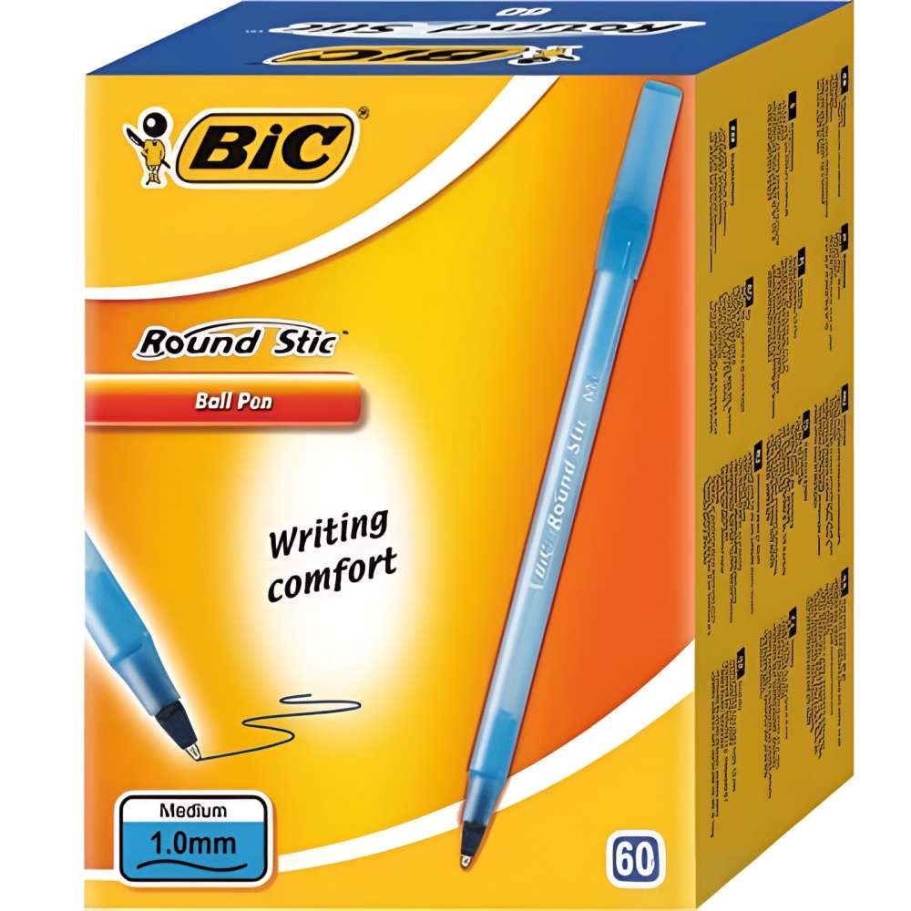 Набір ручок BIC Round Stic 60 шт Синій (934598)