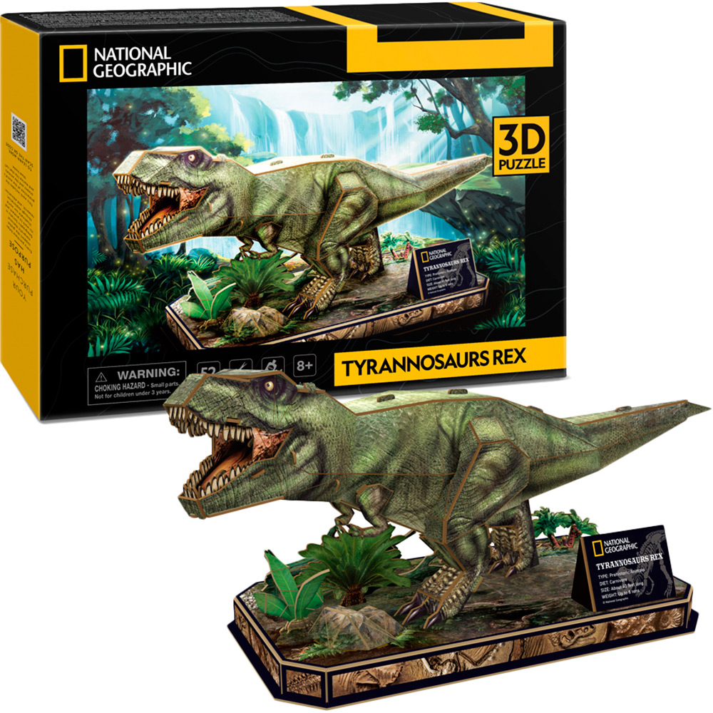 3D пазл CubicFun National Geographic Dino Тиранозавр Рекс (DS1051h) 52 ел (6944588210519) Для кого універсально