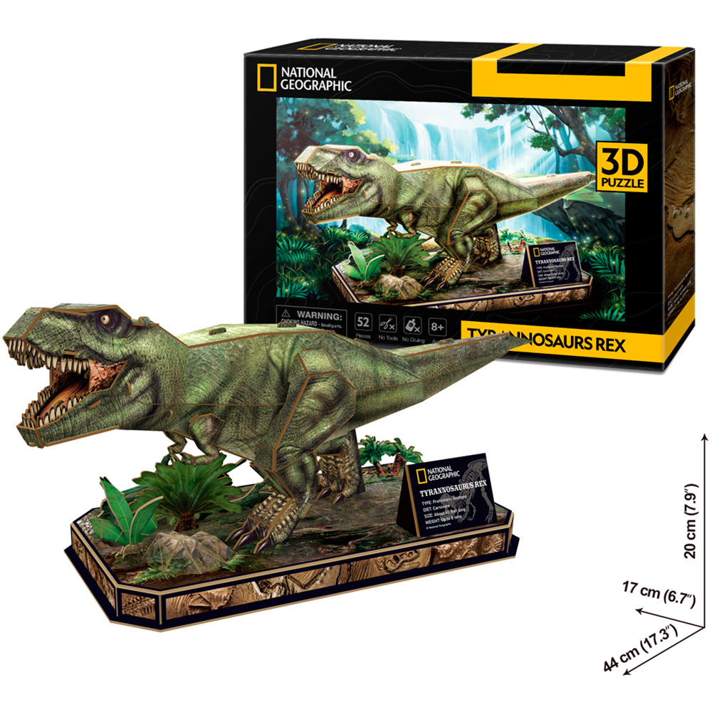 3D пазл CubicFun National Geographic Dino Тиранозавр Рекс (DS1051h) 52 ел (6944588210519) Вік від 8 років