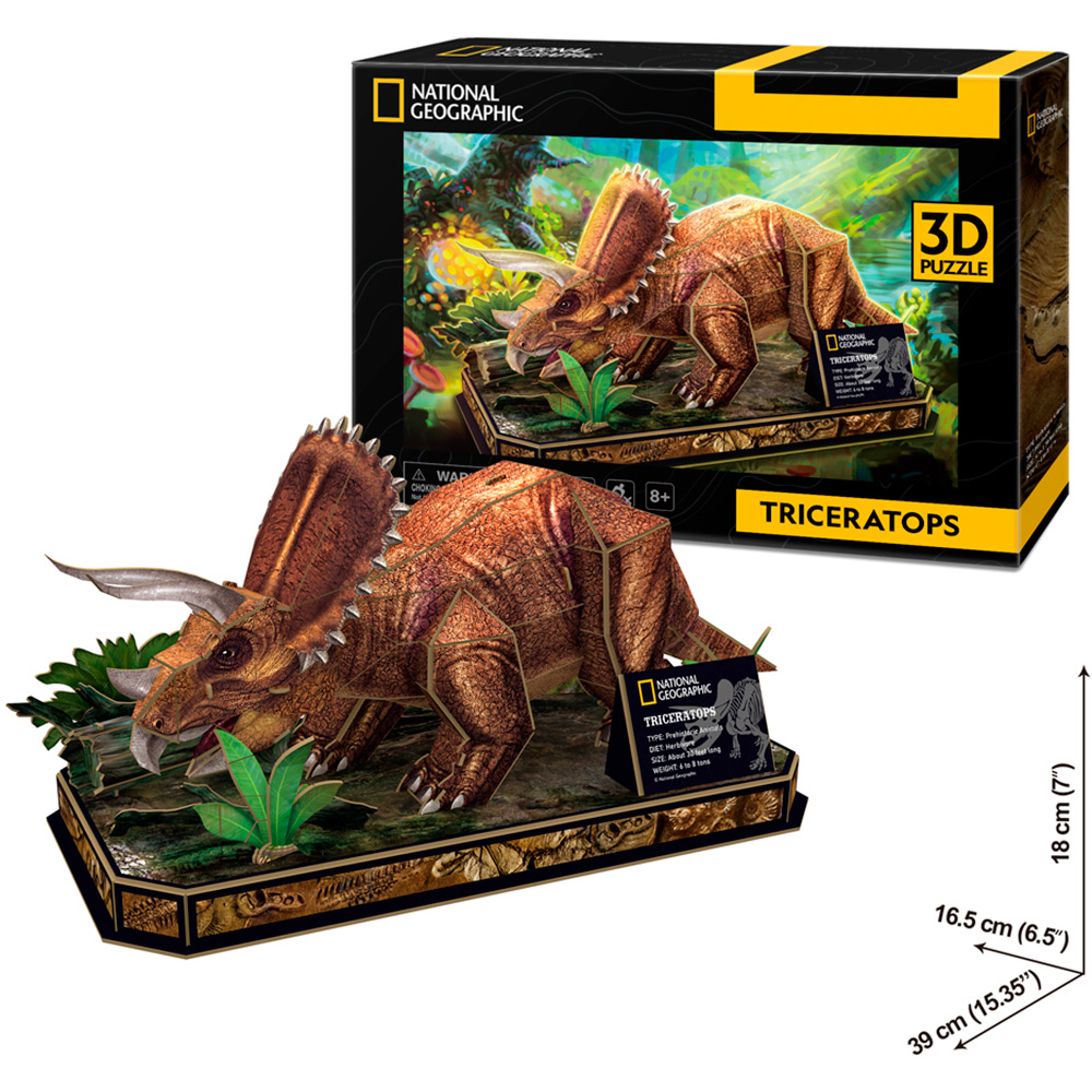 3D пазл CubicFun National Geographic Dino Трицератопс 44 эл (6944588210526) Возраст от 8 лет 