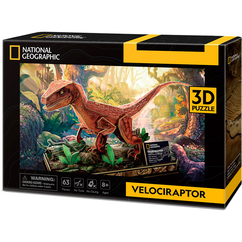 3D пазл CubicFun National Geographic Dino Велоцираптор 63 эл (6944588200534) Пазлы трехмерный