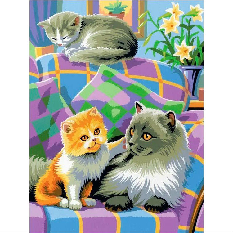 Картина за номерами SEQUIN ART JUNIOR-PAIRS Cats SA0213 Орієнтація малюнка вертикальна