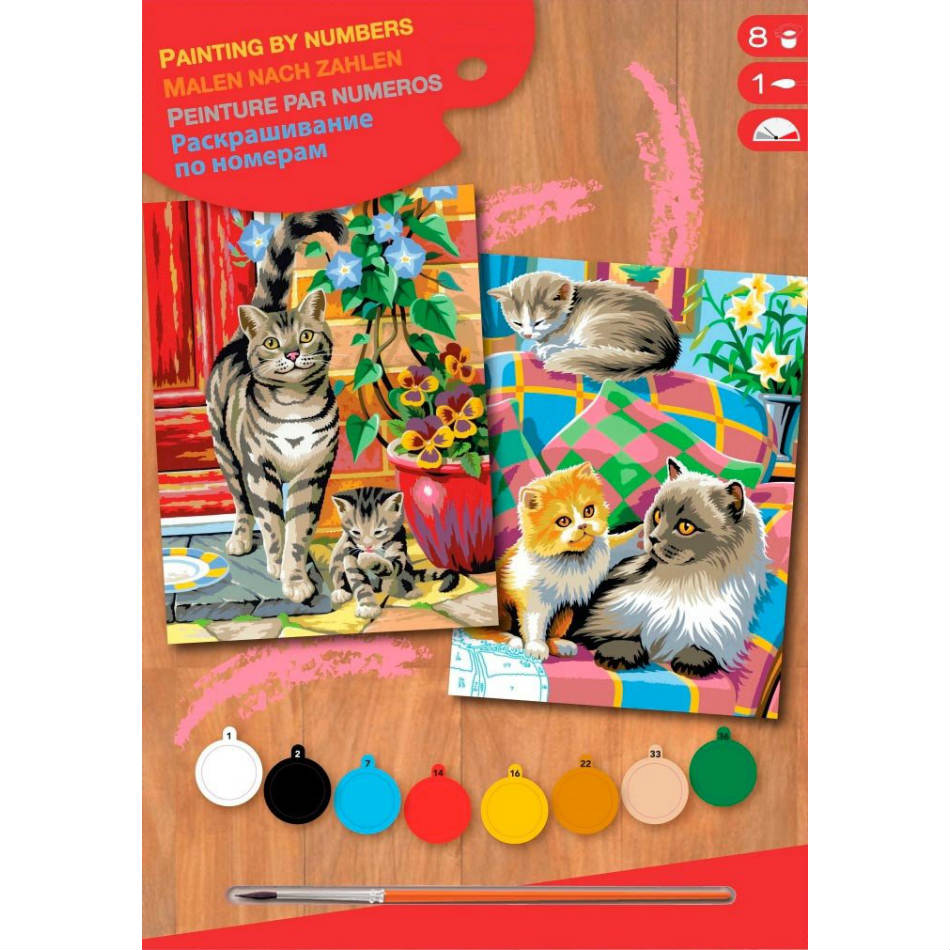 Картина за номерами SEQUIN ART JUNIOR-PAIRS Cats SA0213 Розмір картини 23 х 30