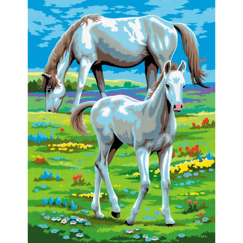 Картина за номерами SEQUIN ART JUNIOR-PAIRS Horses SA0215 Сюжет  тварини