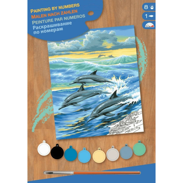 Картина за номерами SEQUIN ART JUNIOR Dolphins SA0031