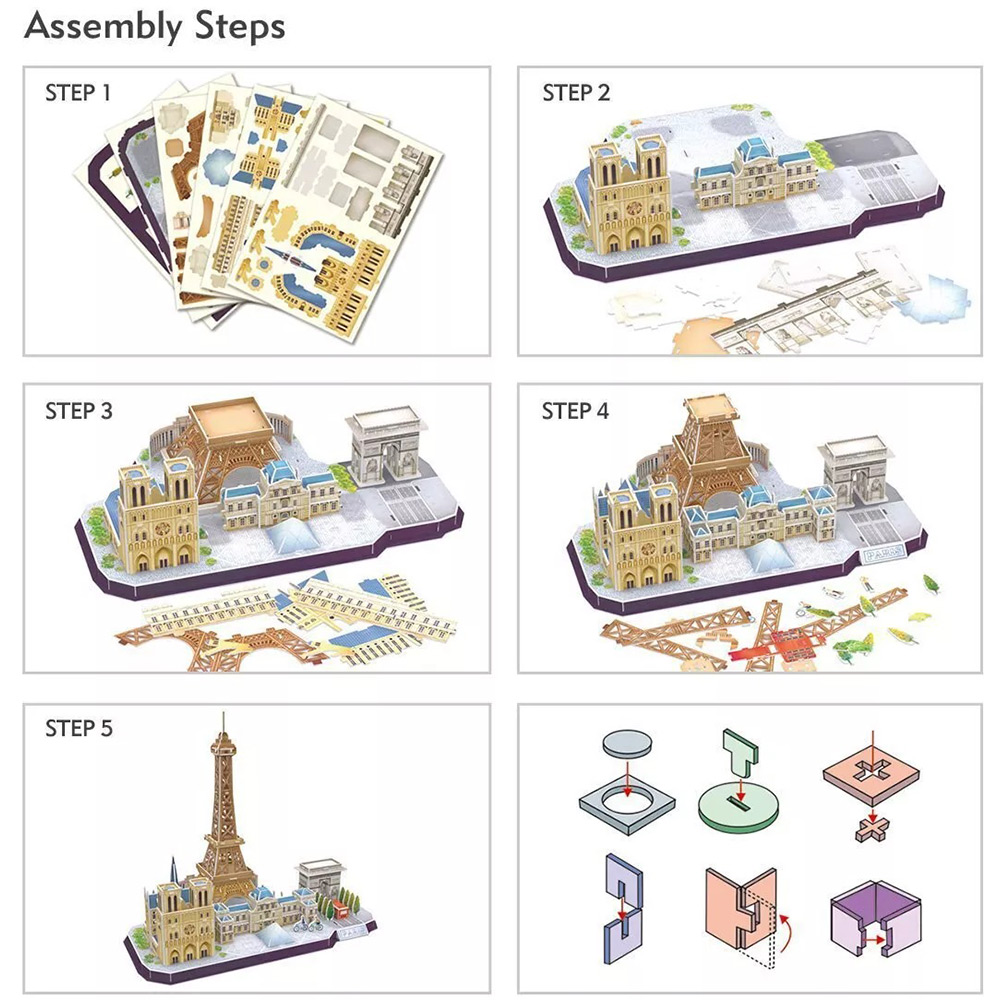 Заказать 3D пазл CubicFun City Line Paris (MC254h) (6944588202545)
