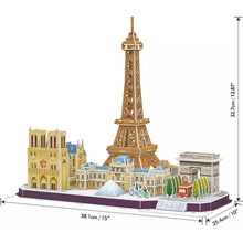 3D пазл CubicFun City Line Paris (MC254h) (6944588202545)