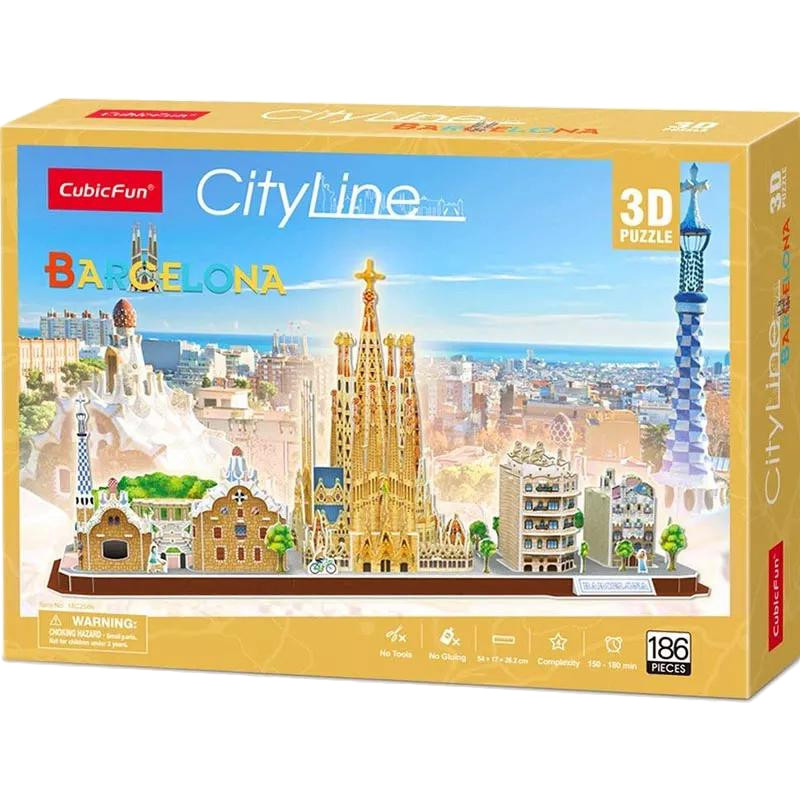 3D пазл CubicFun City Line Barcelona (MC256h) (6944588202545)