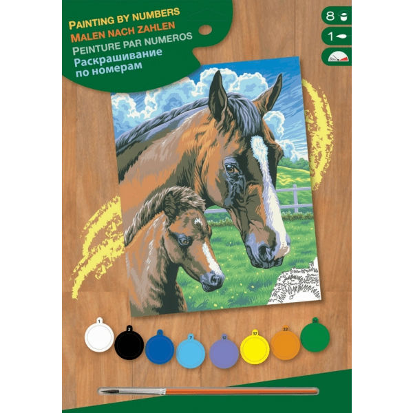 Картина по номерам SEQUIN ART JUNIOR Horse and Foal SA0030