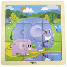 Деревянный пазл VIGA TOYS Слоники (44626)