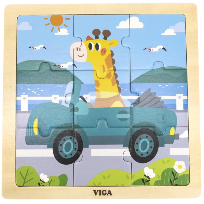 Дерев'яний пазл VIGA TOYS Автомобіль із жирафом (44629)