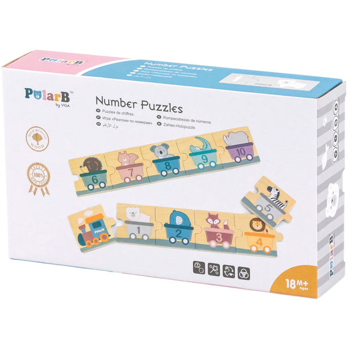 Замовити Пазл POLARB Viga Toys Числа та звірята (44071)