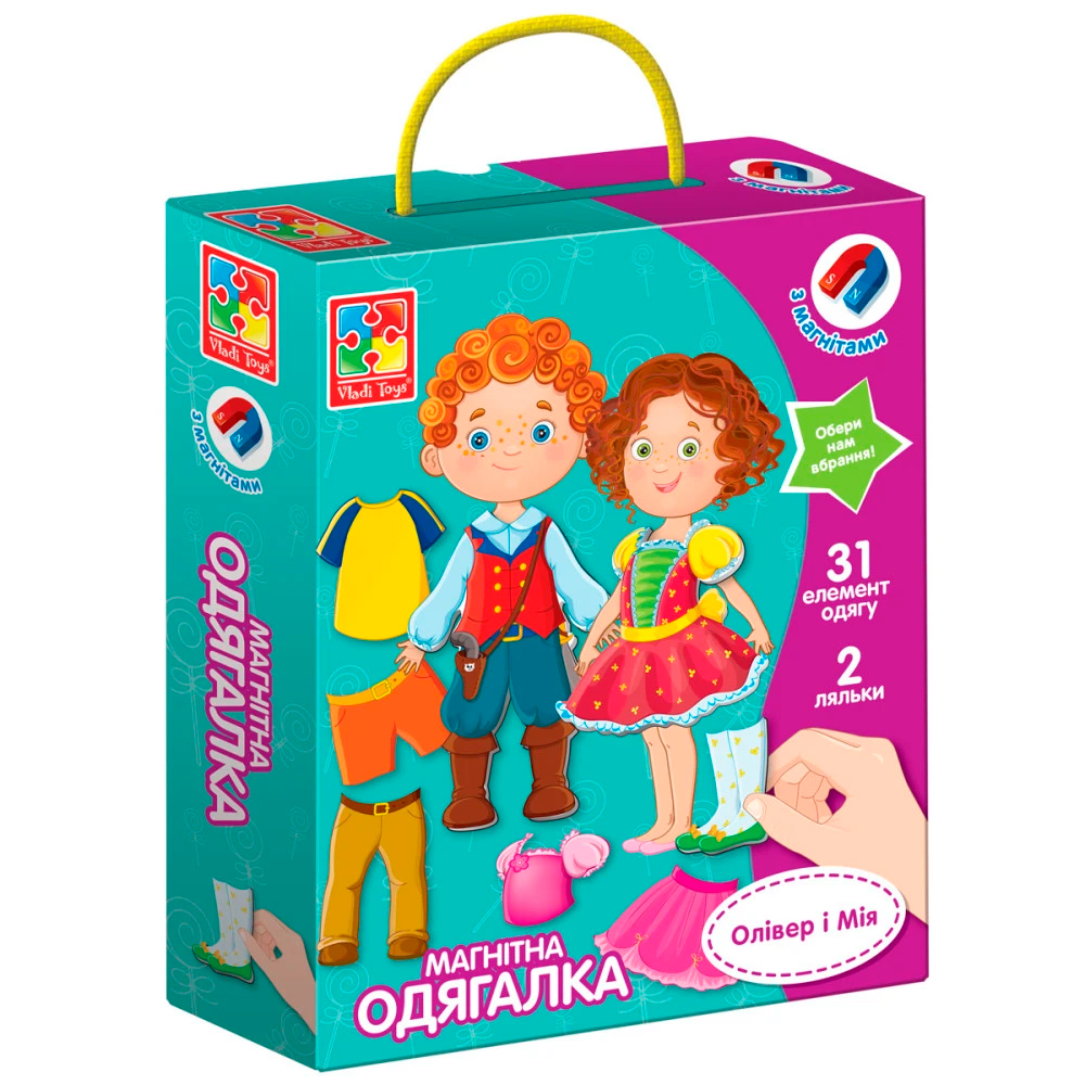 Настільна гра VLADI TOYS магнітна одевалка Олівер та Мія (VT3702-12)