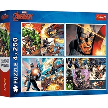 Пазли Trefl The Avengers Героїчні дні 4 х 250 елементів (13309)