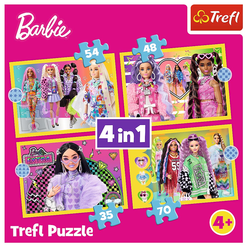 Пазли TREFL 4in1 Barbie Веселий Дитячий світ (34626) Для кого для дівчаток