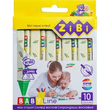 Набір воскових олівців ZIBI Baby line Jumbo 10 шт (ZB.2482)
