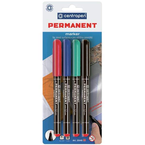 Набор маркеров CENTROPEN Permanent 4 шт (2846/4/BL)