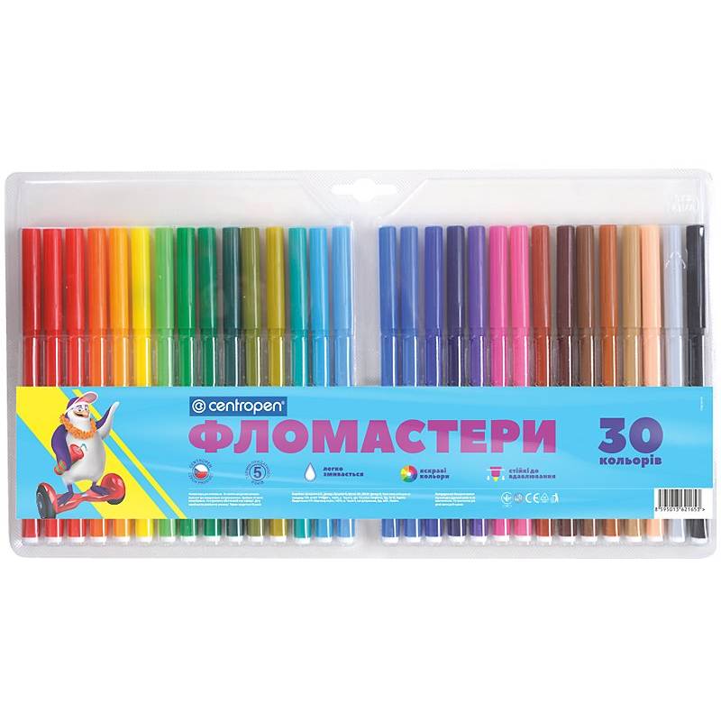 Набір фломастерів Centropen Washable 30 шт (7790/30 ТП) Набір фломастерів Centropen Washable 30 шт (7790/30 ТП)