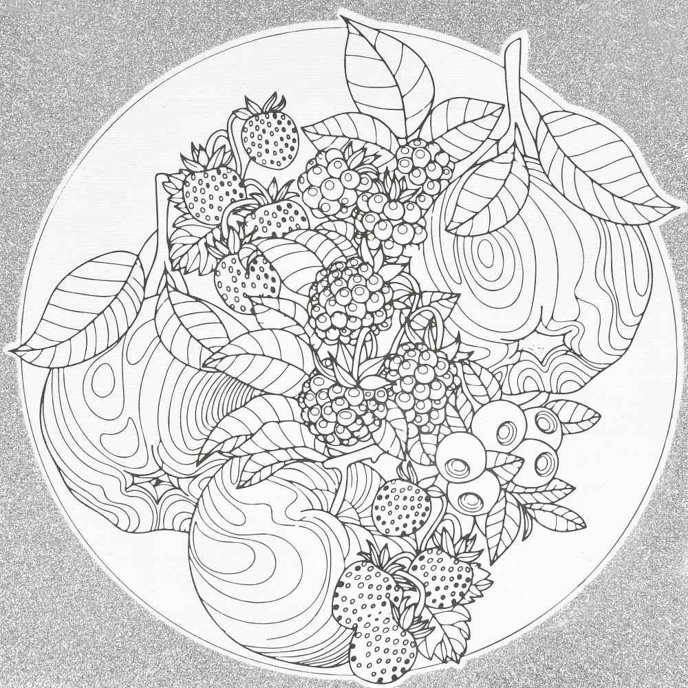 Набір для розпису-антистрес STRATEG Ягідна гармонія 30х30 см (JCEE37121)