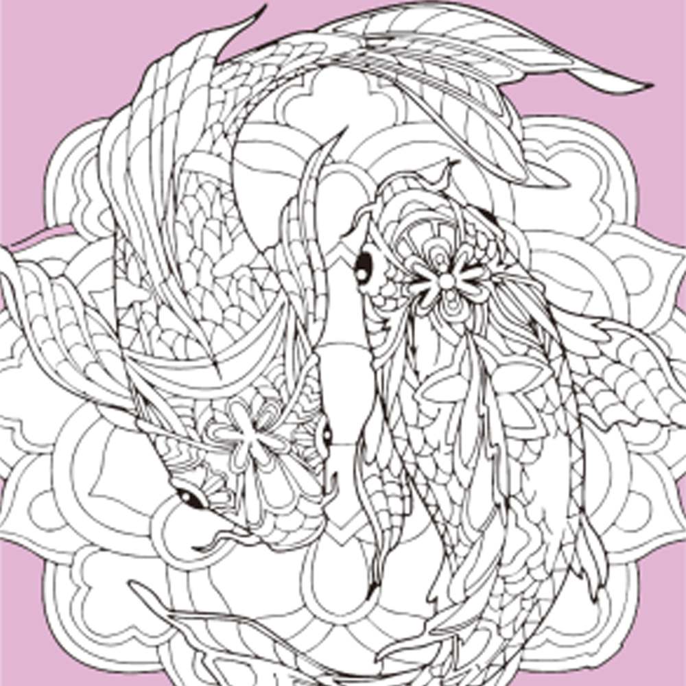 Набір для розпису-антистрес STRATEG Дві рибки в танці 30х30 см (JCEE37119)