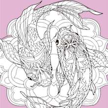 Набір для розпису-антистрес STRATEG Дві рибки в танці 30х30 см (JCEE37119)