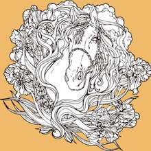 Набір для розпису-антистрес STRATEG Кінь у кольорах 30х30 см (JCEE37113)