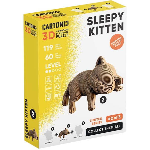 Замовити Картонний 3D пазл CARTONIC 3D Puzzle SLEEPY KITTEN (CARTMNSLEEP)